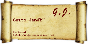 Getto Jenő névjegykártya