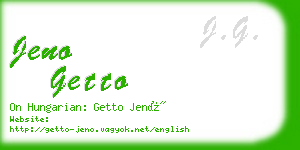 jeno getto business card